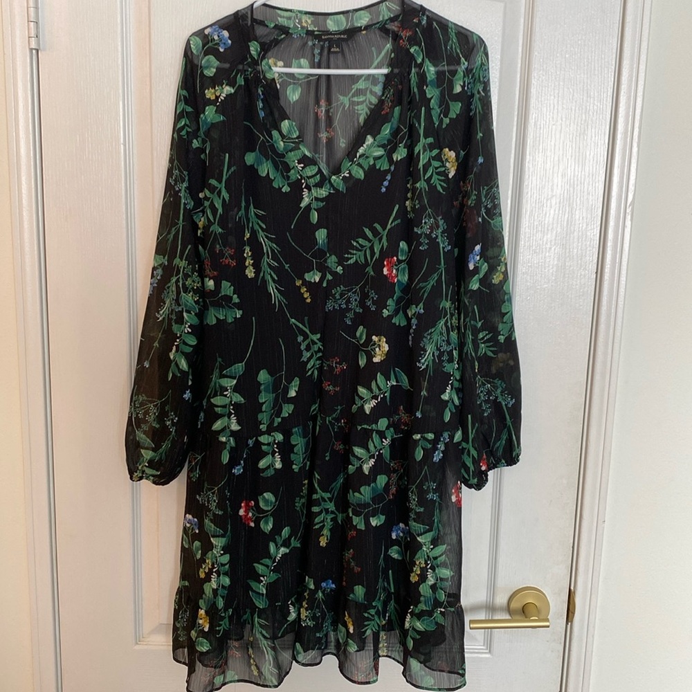 Banana Republic dress flower pattern sz l